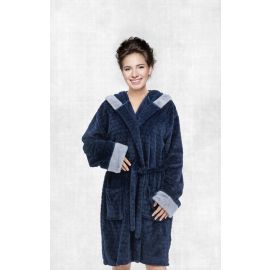 PLAIN BATH ROBE 1PC FLANNEL PLS279 BLUE D