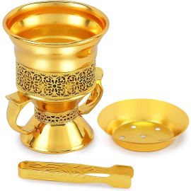 PREMIUM BAKHOOR BURNER METAL GOLD/SILVER/BRONZE