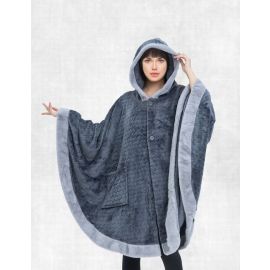 PLAIN BATH ROBE 1PC FLANNEL PLS278-2 GREY D