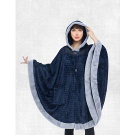 PLAIN BATH ROBE 1PC FLANNEL PLS278-2 BLUE  D