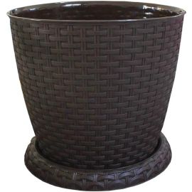 Rosa Rattan Flowerpot, Elegant Rattan Design, Flower Plant Pot