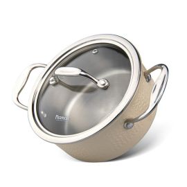 Fissman Saucepan With Lid Beige/Silver 18x8.5cm Brigitte Stainless Steel