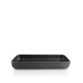 Serving dish, Black Plate, stoneware dinner plate - NORDIC KITCHEN - 12X24 CM- BLACK