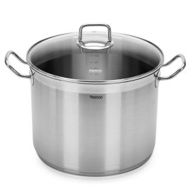 Fissman Stockpot With Glass Lid Tahara Series Stainless Steel 28x13cm/13.2LTR Clear/Silver