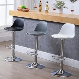 Maple Home Decoration Swivel High Chair Bar Stool Adjustable Up Down Stainless Steel Base Office Restaurant Furniture