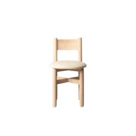 Teddy Dining Chair-Natural wood, cushioning and elastic foam