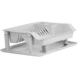 Tornado 1 Dish Drying Rack, Elegant Rattan Design, Dishes, Cups, and Utensils 