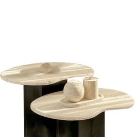 Twin side table wooden based 0062