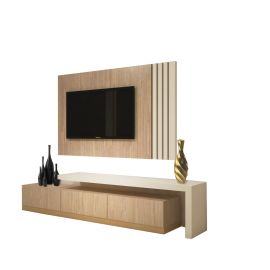 DESIGN HUB TV UNIT MODERN DESIGN, ENTERTAINMENT UNIT/TV CABINET WITH ASH VENEER FINISH - CAN BE CUSTOMIZED