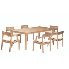 VLAD TEAK DINING SET (6 DINING ARMCHAIRS & 1 DINING TABLE)