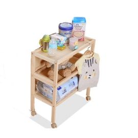 Wooden foldable bedside table for newborns - Functional Wooden Tables for Newborn’s Room