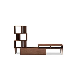 Winchester Mid-Century Modern TV Stand in Brown Color