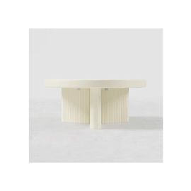 Nesnesis White Fluted Coffee Table in White Color