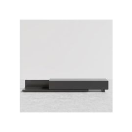 Kayla Rectangle Wood Extendable TV Stand in Black Color in Black Color