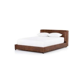 Adaline Brown Bed in Size 180x200cm King size Bed in Brown Color