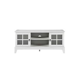 Isle Media Storage TV Stand in White Color