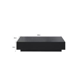 Trinity Modern Coffee Table with 2 Drawers in Black Color