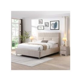 Thomson Upholstered Bed 200x200cm Super King Bed in Beige Color