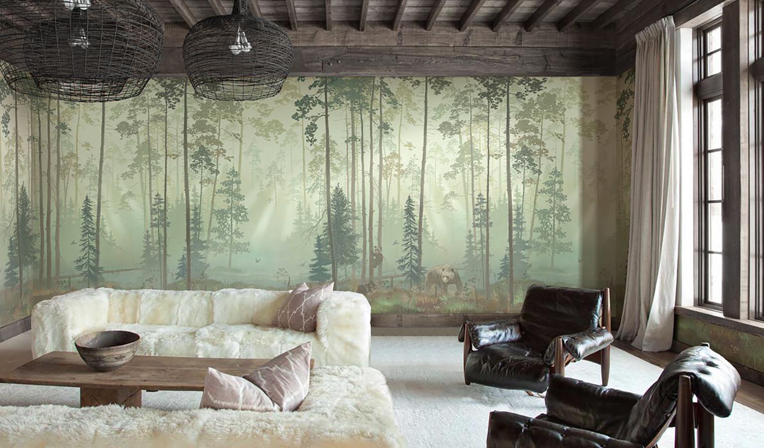 Affresco Forest Theme Wallpaper AB324