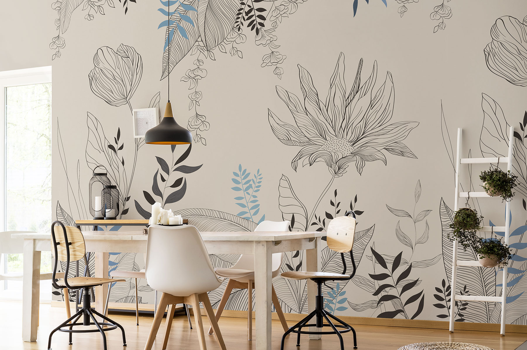 Affresco Aesthetics Leaves Wallpaper AF2180