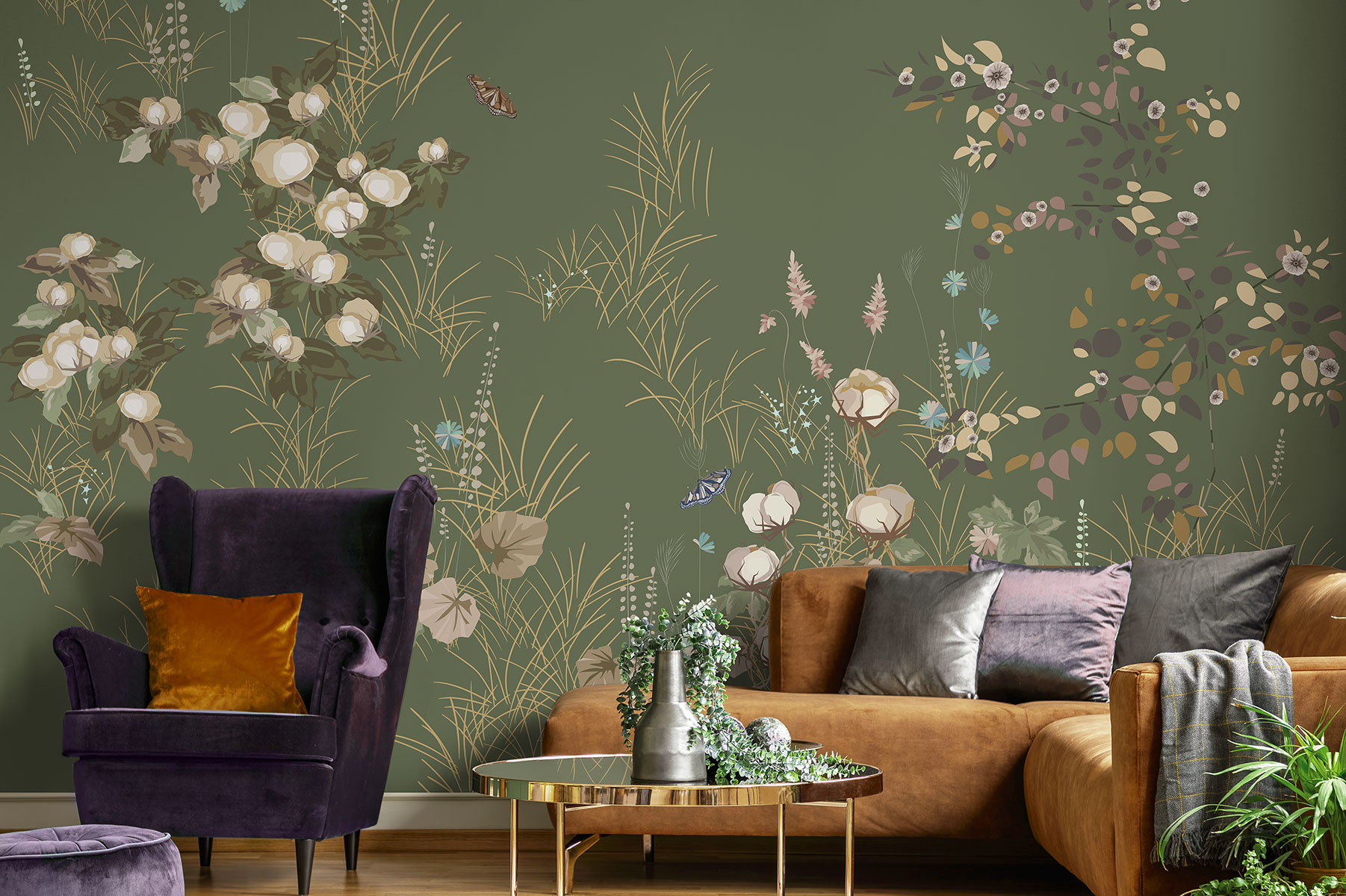 Affresco Floral Design Wallpaper AF2185