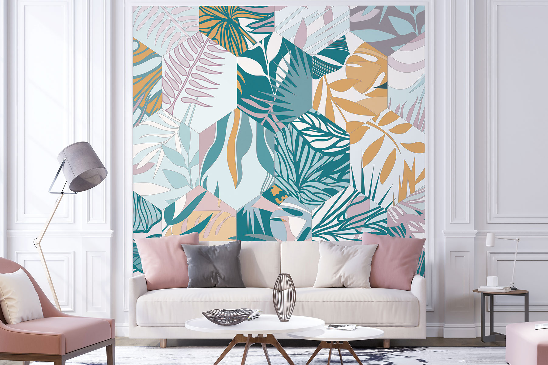 Affresco Contemporary Leaves Wallpaper AF2197