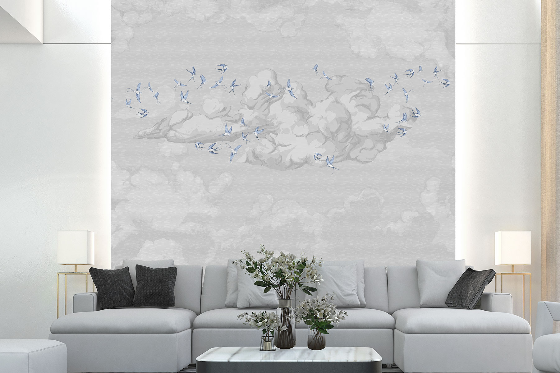 Affresco Sky Clouds Wallpaper AF2198