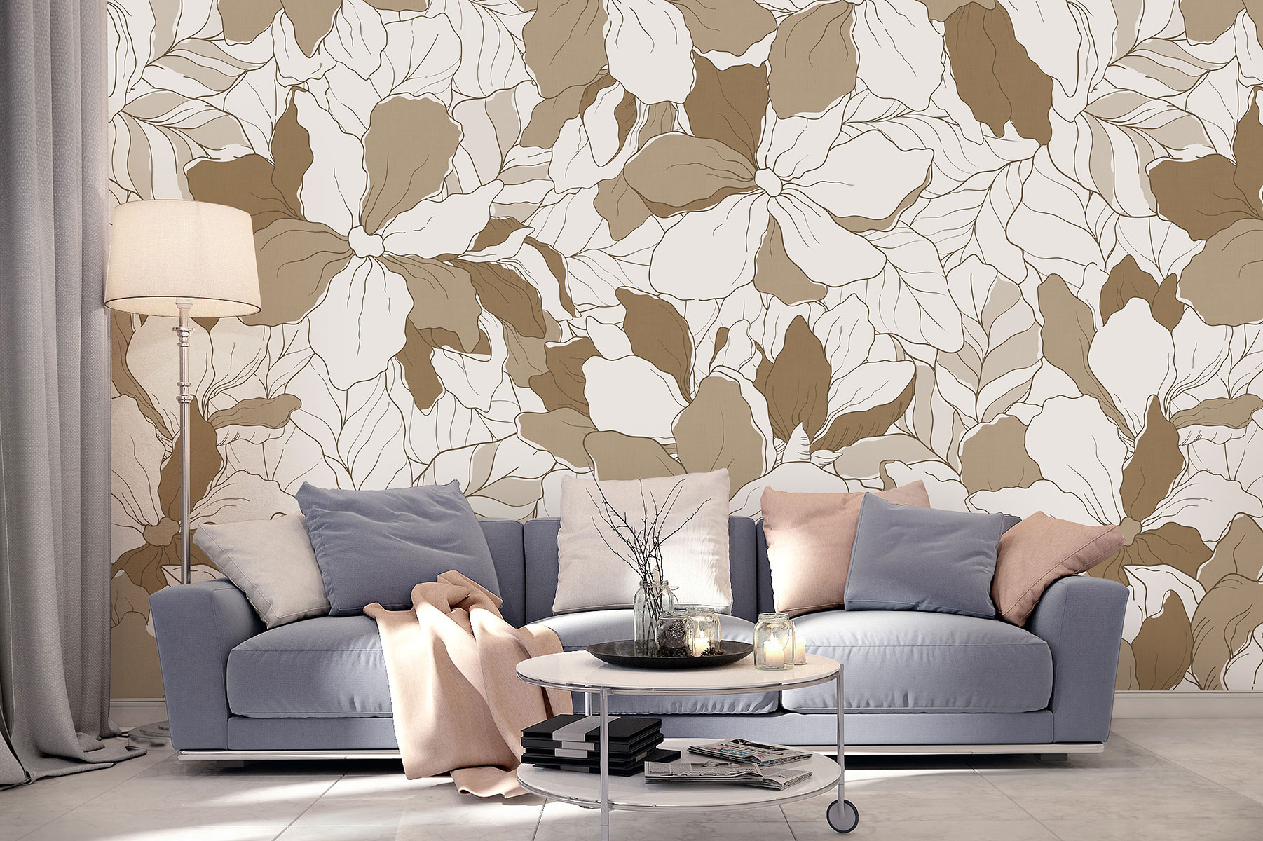 Affresco Contemporary Flowers wallpaper AF2204