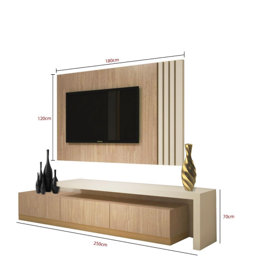 TV UNIT WITH ASH VENEER FINISH