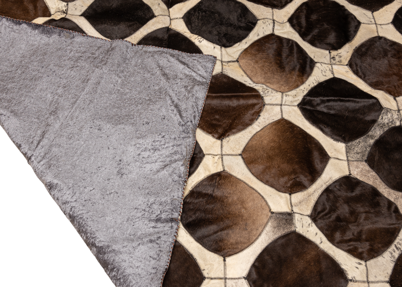 Natural Rug Rectangular Cowhide Patchwork Rug